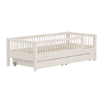 FLEXA Single Bed with Safety Rails and Storage, 90x200 cm, White, view 3