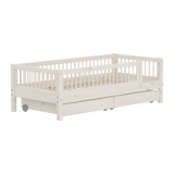 FLEXA Single Bed with Safety Rails and Storage, 90x200 cm, White, view 3