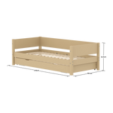 Single Bed with Pull-out Bed, 90x200 cm, Sand