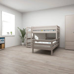 Bunk Bed 143 cm with Ladder and Safety Rail, 90x200 cm, Grey BUNKBED 200 flexa-com.myshopify.com