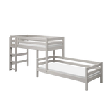 Bunk Bed 143 cm with Ladder and Safety Rail, 90x200 cm, Grey BUNKBED 200 flexa-com.myshopify.com