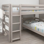 Bunk Bed 143 cm with Ladder and Safety Rail, 90x200 cm, Grey FLEXA BUNKBED semi-high-bed-w-straight-ladder-grey-washed-1   200 flexa-com.myshopify.com