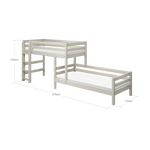 Bunk Bed 143 cm with Ladder and Safety Rail, 90x200 cm, White BUNKBED 200 flexa-com.myshopify.com