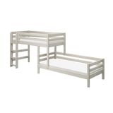Bunk Bed 143 cm with Ladder and Safety Rail, 90x200 cm, White BUNKBED 200 flexa-com.myshopify.com