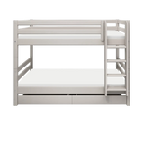 Bunk Bed 154 cm with Pull-out Drawer, Ladder and Safety Rail, 90x200 cm, Grey BUNKBED 200 flexa-com.myshopify.com