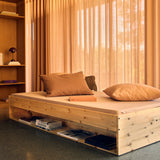 Double Bed with Shelf, 120x200 cm, Pine