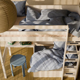 Hoogslaper met bank, bureau en matras, 90x200 cm