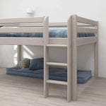 High Bed 120 cm with Ladder and Safety Rail, 140x200 cm, Grey FLEXA MID_HIGH-BED mid-high-bed-grey-washed-1   200 flexa-com.myshopify.com