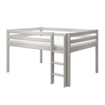 High Bed 120 cm with Ladder and Safety Rail, 140x200 cm, Grey MID_HIGH-BED 200 flexa-com.myshopify.com