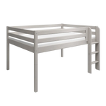 High Bed 120 cm with Ladder and Safety Rail, 140x200 cm, Grey MID_HIGH-BED 200 flexa-com.myshopify.com