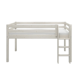 High Bed 120 cm with Ladder and Safety Rail, 90x200 cm, Grey MID_HIGH-BED 200 flexa-com.myshopify.com