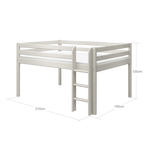 High Bed 120 cm with Safety Rail and Ladder, 140x200 cm, White MID_HIGH-BED 200 flexa-com.myshopify.com