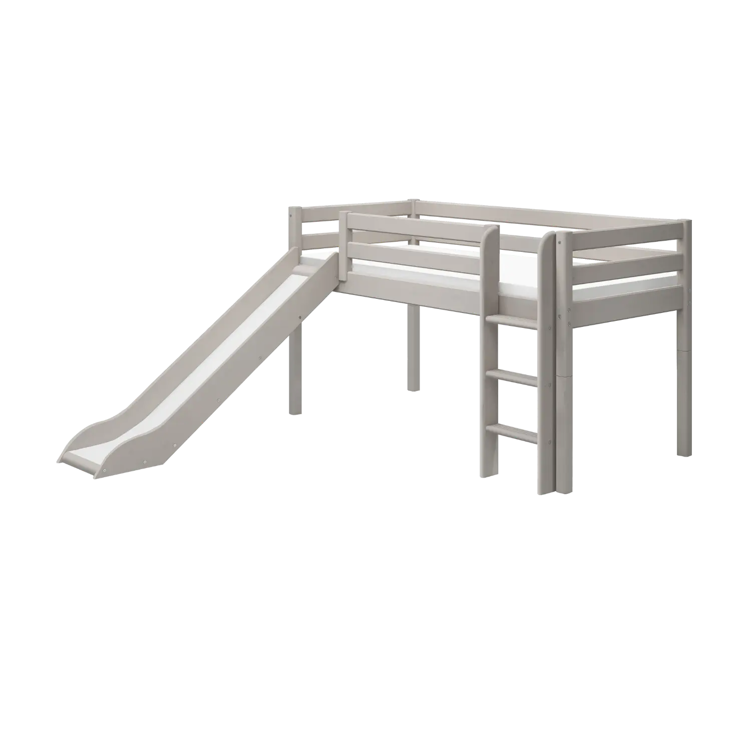 High Bed 120 cm with Slide and Ladder, 90x200 cm, Grey MID_HIGH-BED 200 flexa-com.myshopify.com