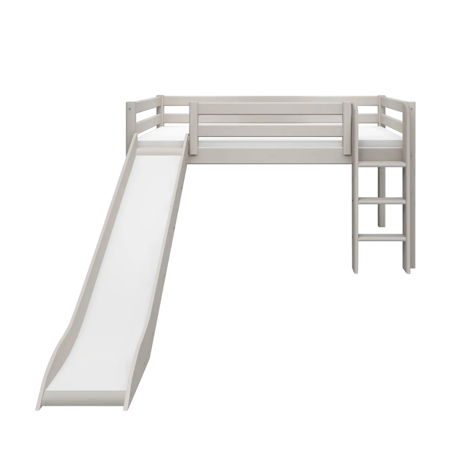 High Bed 120 cm with Slide and Ladder, 90x200 cm, Grey MID_HIGH-BED 200 flexa-com.myshopify.com