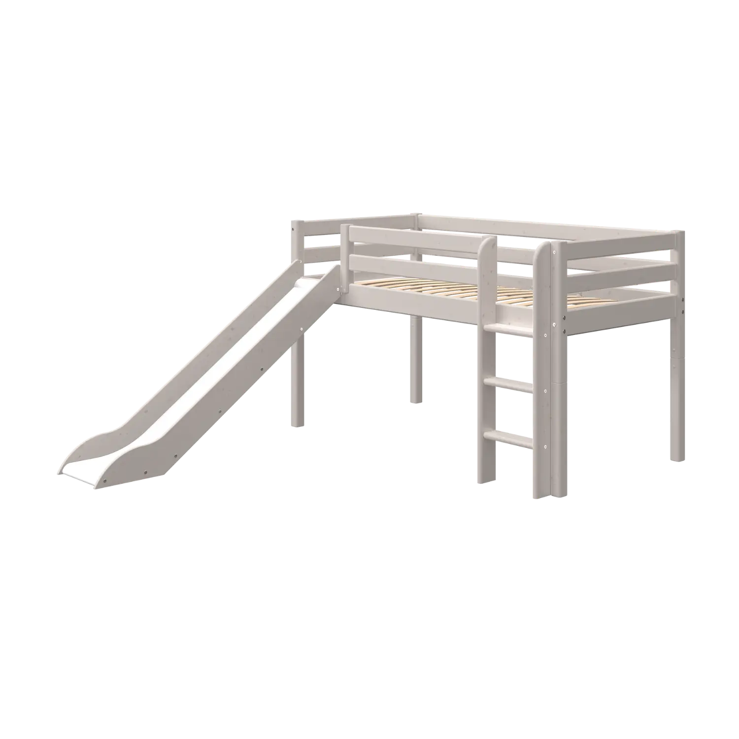 High Bed 120 cm with Slide and Ladder, 90x200 cm, Grey MID_HIGH-BED 200 flexa-com.myshopify.com