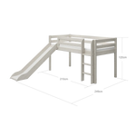 High Bed 120 cm with Slide and Ladder, 90x200 cm, White MID_HIGH-BED 200 flexa-com.myshopify.com