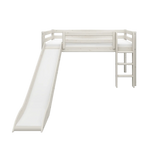 High Bed 120 cm with Slide and Ladder, 90x200 cm, White MID_HIGH-BED 200 flexa-com.myshopify.com