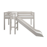 High Bed 120 cm with Slide and Safety Rail, 90x200 cm, Grey MID_HIGH-BED 200 flexa-com.myshopify.com