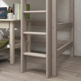 High Bed 184 cm with Safety Rail and Ladder, 90x200 cm, Grey FLEXA HIGHBED high-bed-with-straight-ladder-grey-washed-1   200 flexa-com.myshopify.com