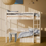 High bed with straight ladder, 90x200 cm, White HIGHBED _badge_bestseller flexa-com.myshopify.com