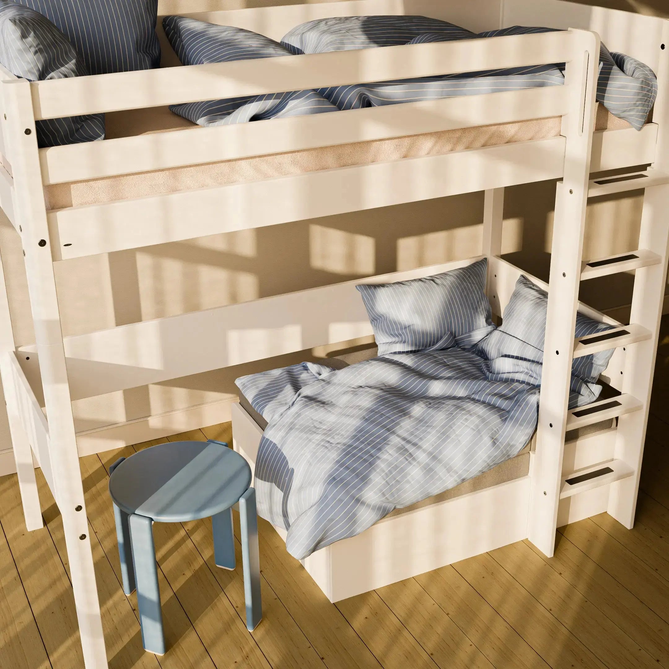 High bed with straight ladder, 90x200 cm, White HIGHBED _badge_bestseller flexa-com.myshopify.com