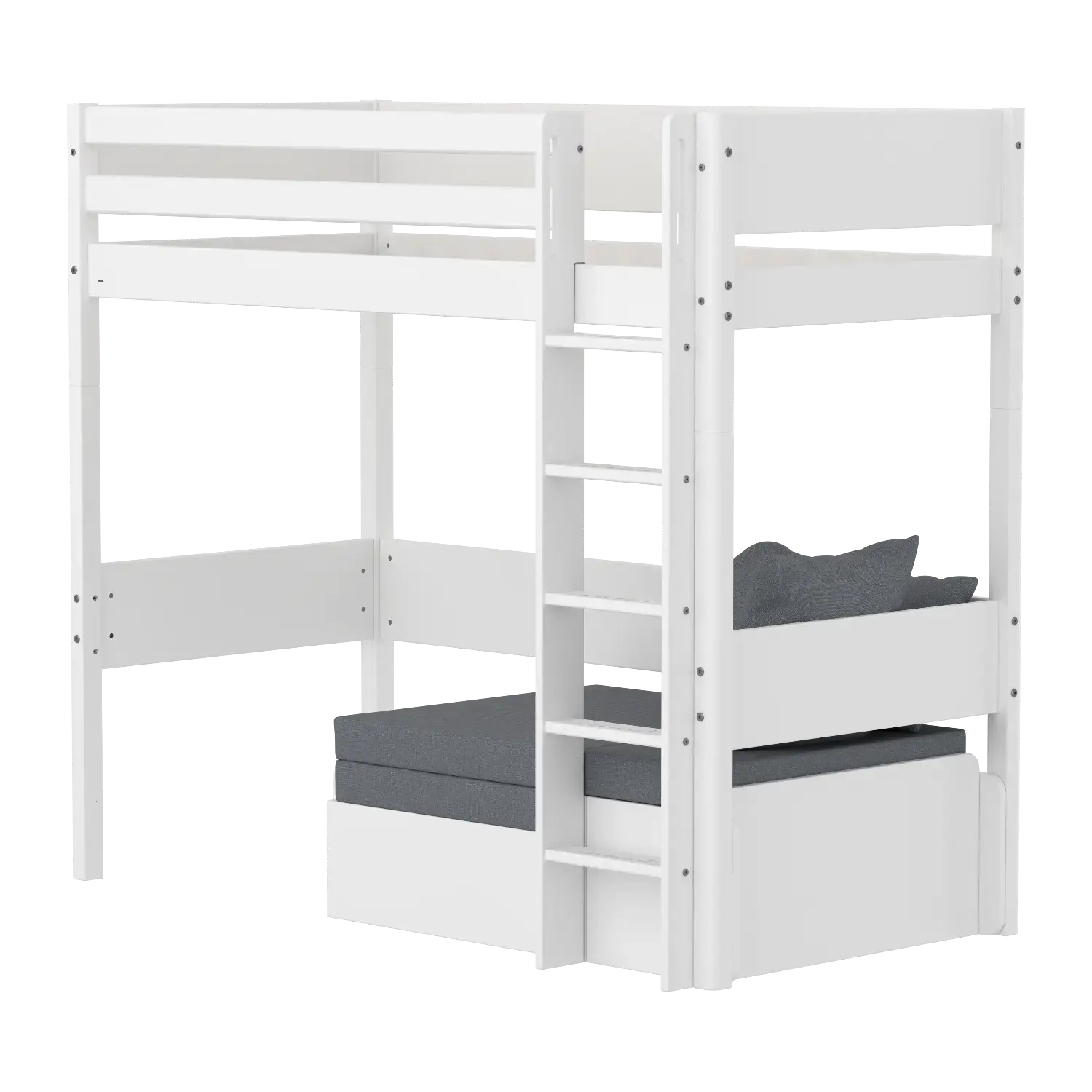 High bed with straight ladder, 90x200 cm, White HIGHBED _badge_bestseller flexa-com.myshopify.com
