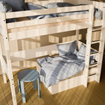 High bed with straight ladder, 90x200 cm, White flexa-com.myshopify.com  CASABED