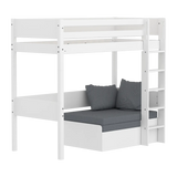High bed with straight ladder, 90x200 cm, White flexa-com.myshopify.com  CASABED