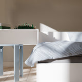 High bed with sofa, desk and mattress, 90x200 cm