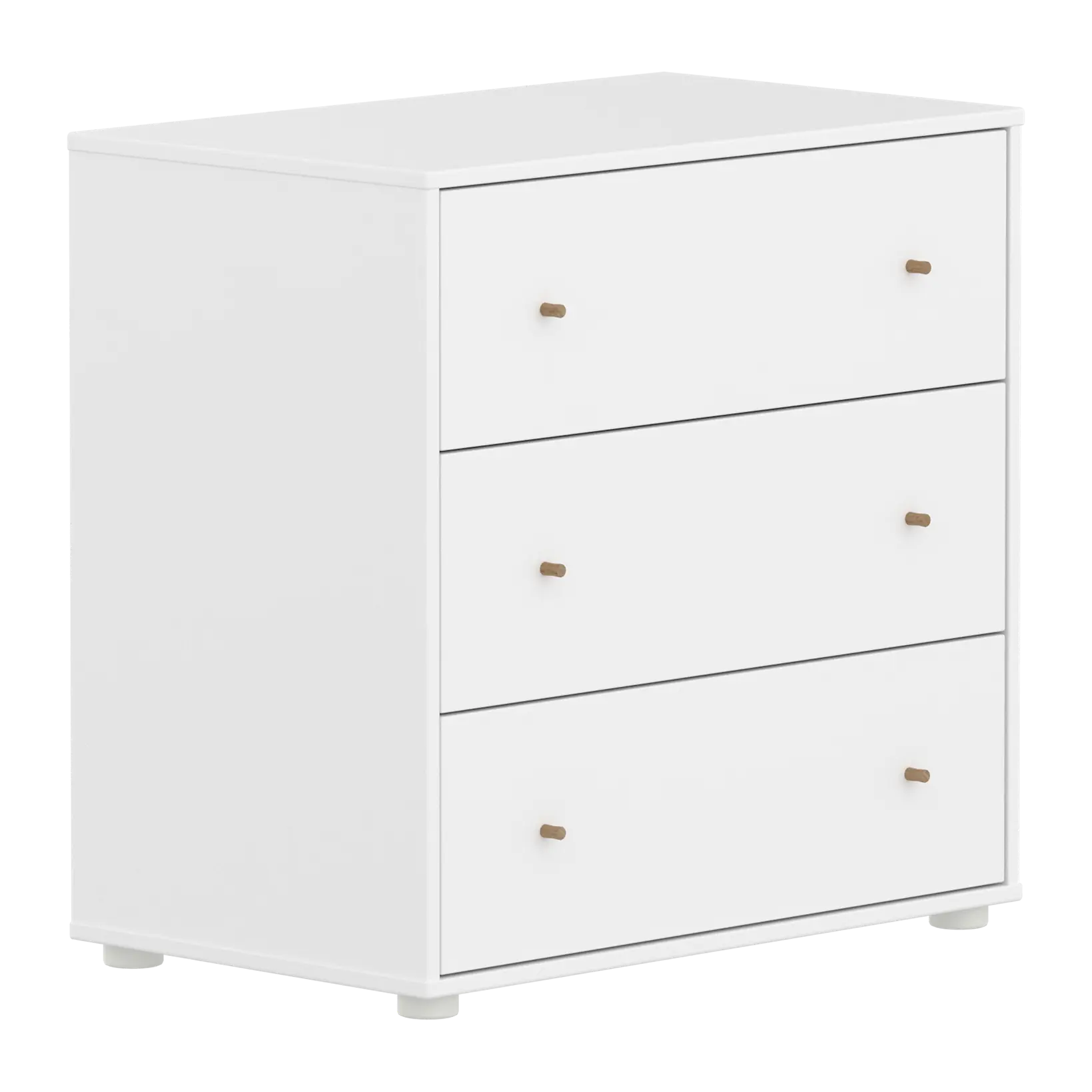 SAGA Chest, 3 drawer, White, Oak Knobs | FLEXA SAGA Chest, 3 drawer, White, Oak Knobs | FLEXA