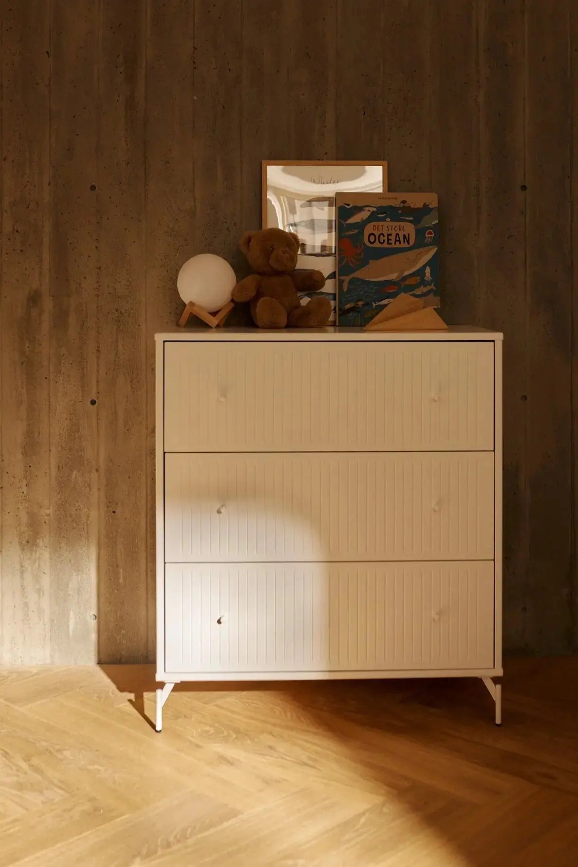 SAGA Chest, 3 drawer, White with Grooves CHEST ACTIVE flexa-com.myshopify.com