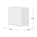 SAGA Cupboard, 2 doors, White with grooves CUPBOARD ACTIVE flexa-com.myshopify.com