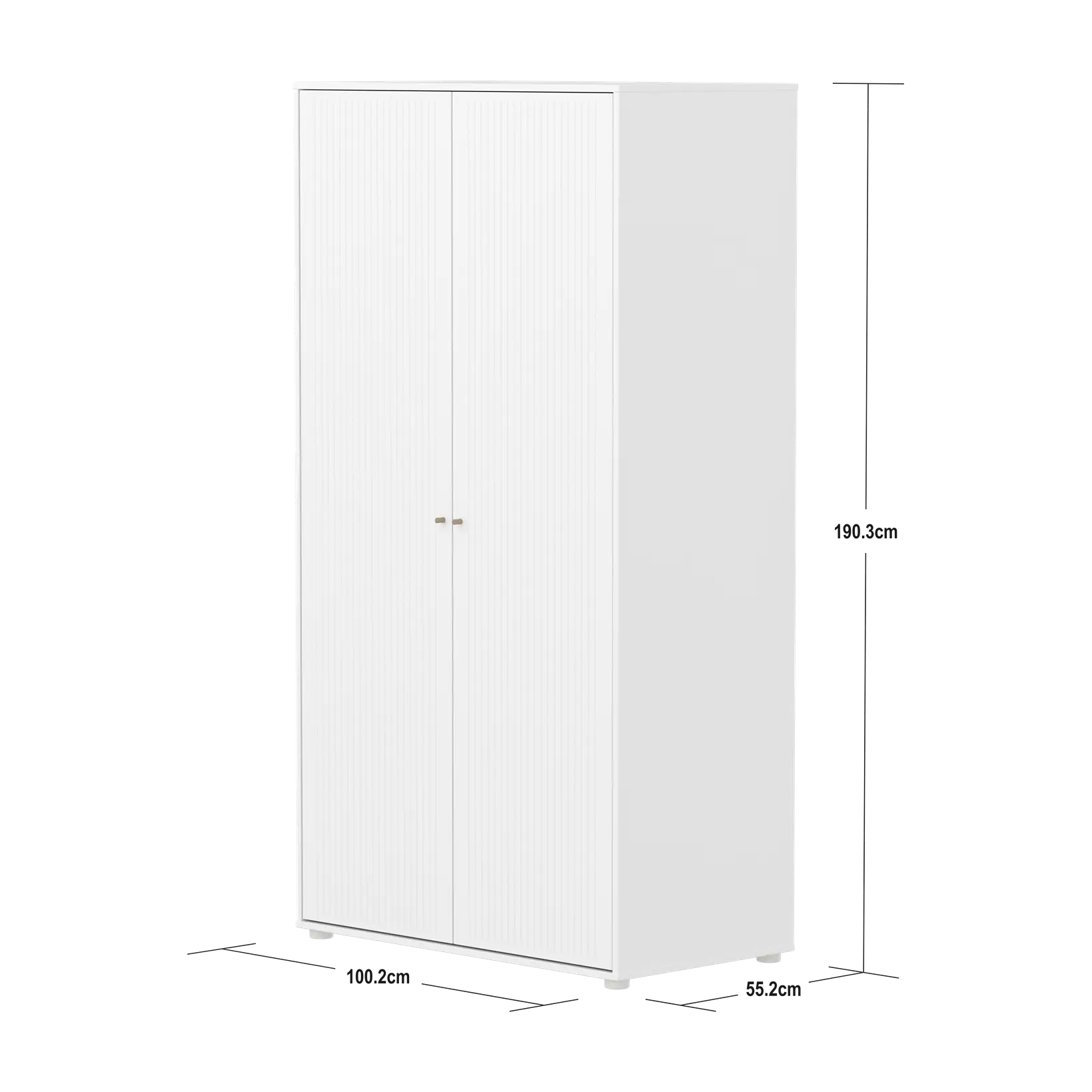 SAGA Wardrobe, 2 door, White with grooves WARDROBE ACTIVE flexa-com.myshopify.com