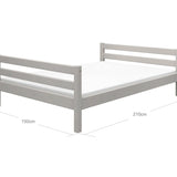 Single Bed, 140x200 cm, Grey SINGLE_BED 140X200 flexa-com.myshopify.com