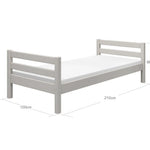 Single Bed, 90x200 cm, Grey SINGLE_BED 200 flexa-com.myshopify.com