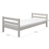 Single Bed, 90x200 cm, Grey SINGLE_BED 200 flexa-com.myshopify.com