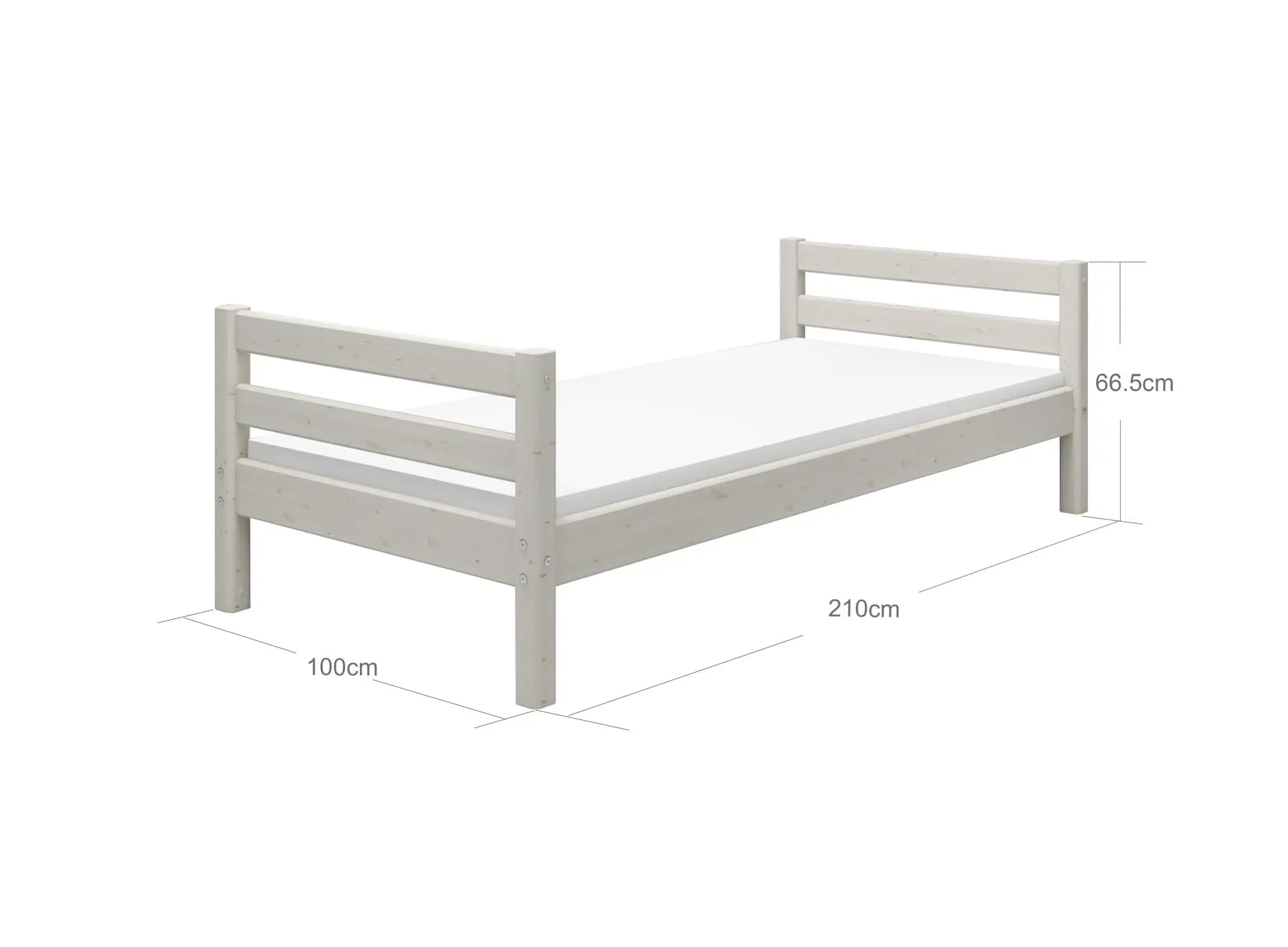 Single Bed, 90x200 cm, White SINGLE_BED 200 flexa-com.myshopify.com