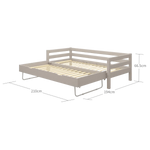 Single Bed with Pull-out Bed, 90x200 cm, Grey SINGLE_BED 200 flexa-com.myshopify.com