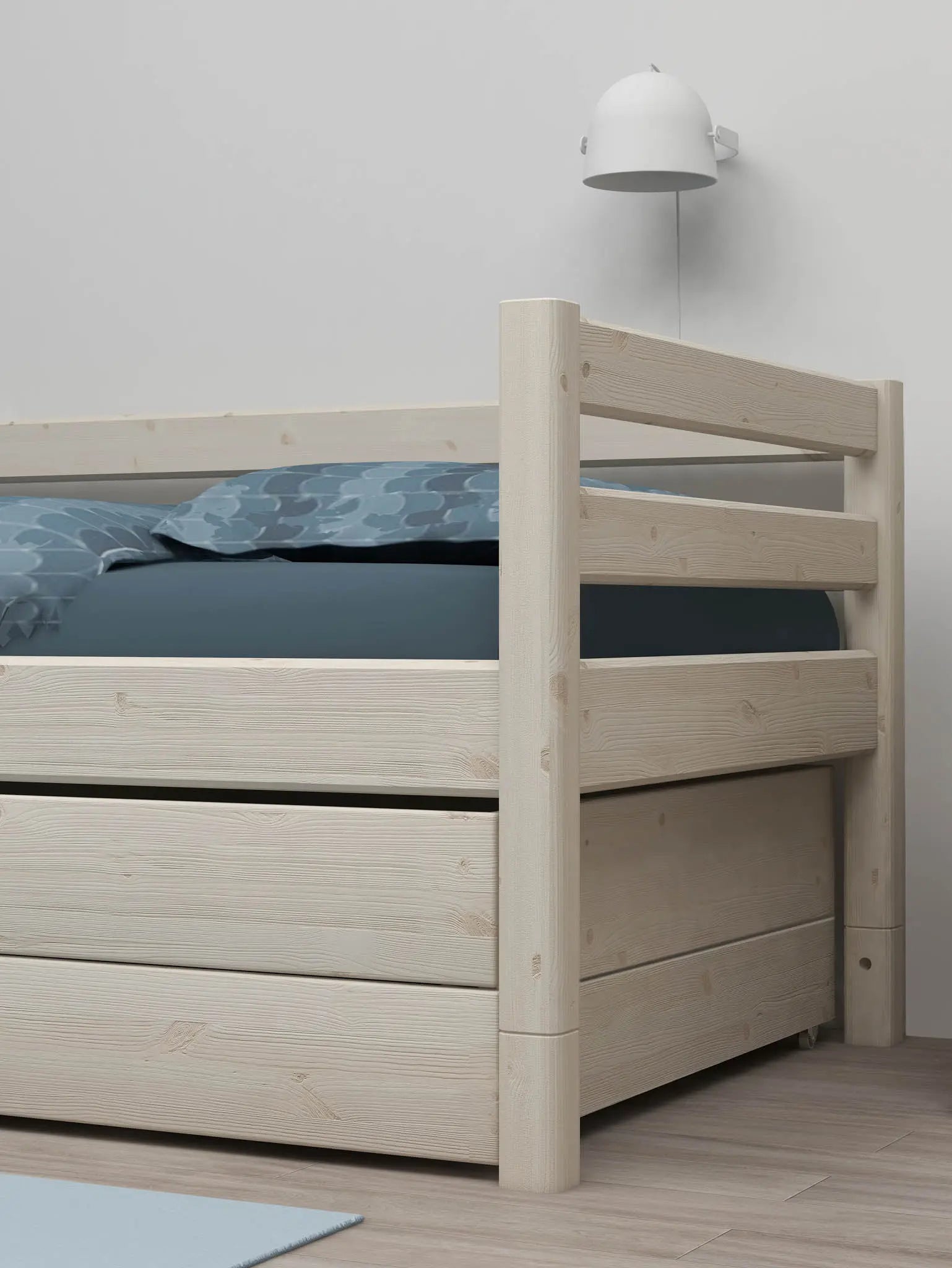 Single Bed with Pull-out Bed, 90x200 cm, White SINGLE_BED 200 flexa-com.myshopify.com