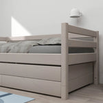 Single Bed with Pull-out Bed, Storage and Safety Rail, 90x200 cm, Grey SINGLE_BED 200 flexa-com.myshopify.com