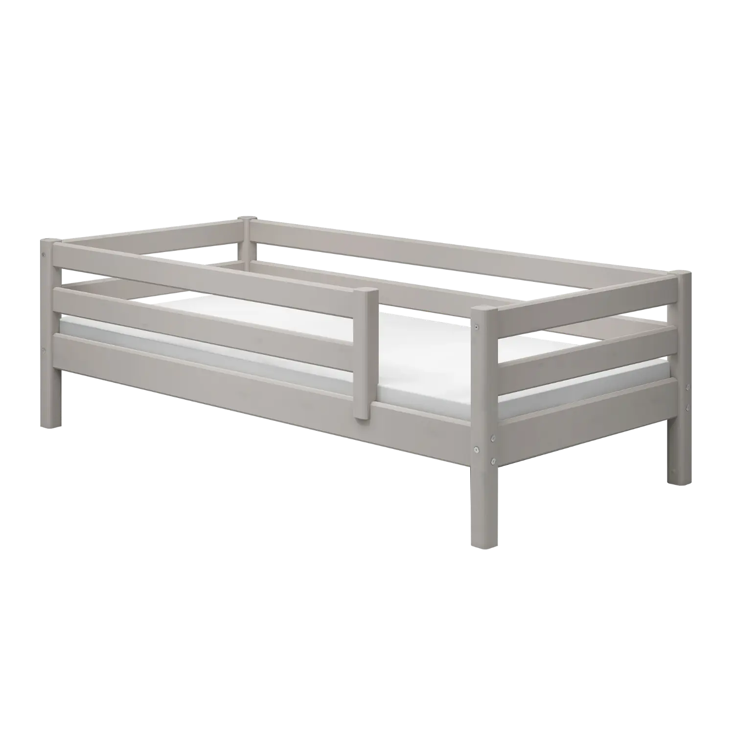 Single Bed with Safety Rail, 90x200 cm, Grey SINGLE_BED 200 flexa-com.myshopify.com