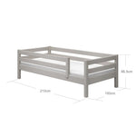 Single Bed with Safety Rail, 90x200 cm, Grey SINGLE_BED 200 flexa-com.myshopify.com