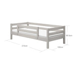 Single Bed with Safety Rail, 90x200 cm, Grey SINGLE_BED 200 flexa-com.myshopify.com
