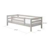 Single Bed with Safety Rail, 90x200 cm, Grey SINGLE_BED 200 flexa-com.myshopify.com