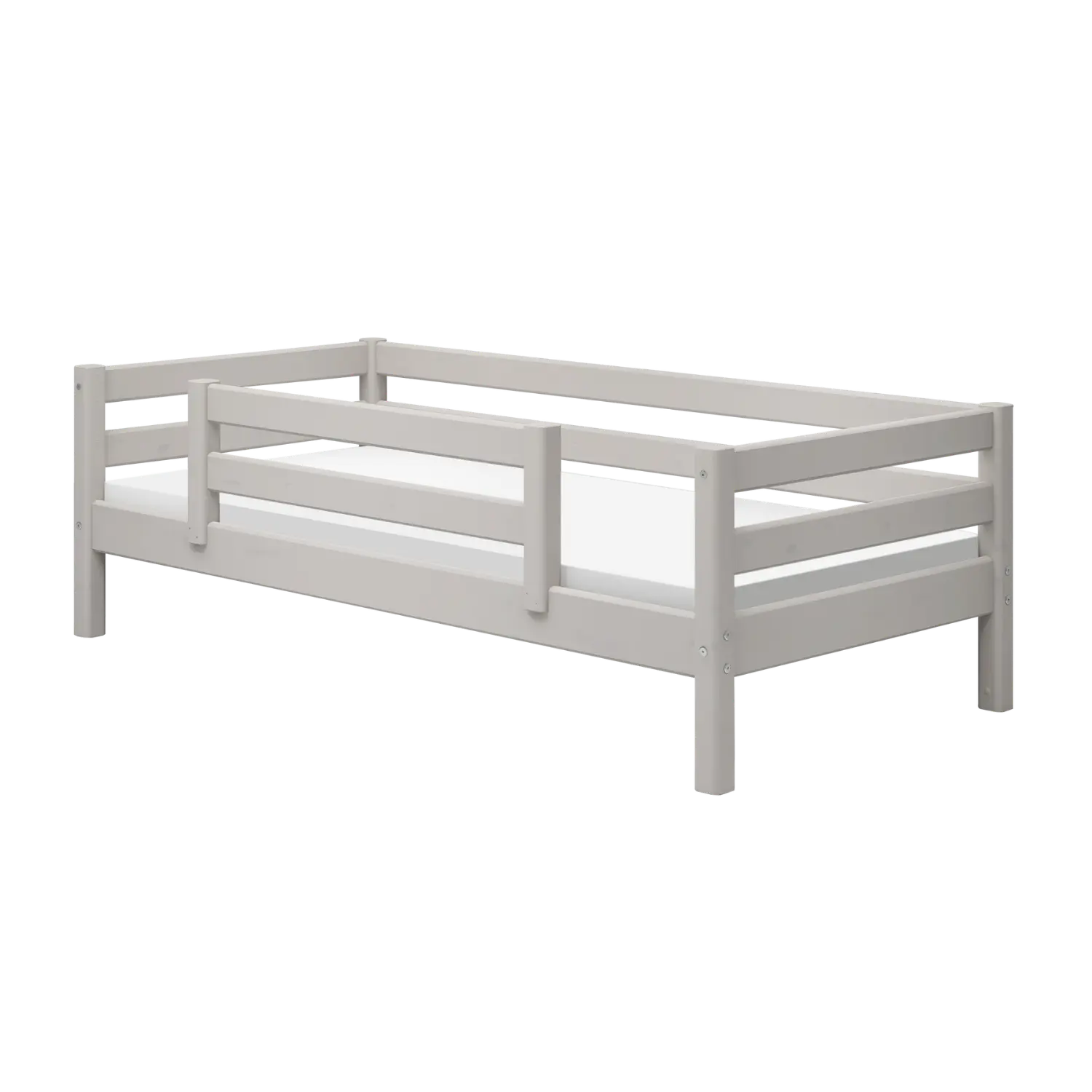 Single Bed with Safety Rail, 90x200 cm, Grey SINGLE_BED 200 flexa-com.myshopify.com