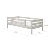 Single Bed with Safety Rail, 90x200 cm, White SINGLE_BED 200 flexa-com.myshopify.com