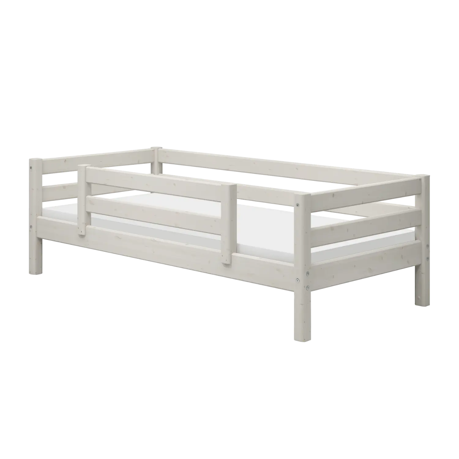 Single Bed with Safety Rail, 90x200 cm, White SINGLE_BED 200 flexa-com.myshopify.com