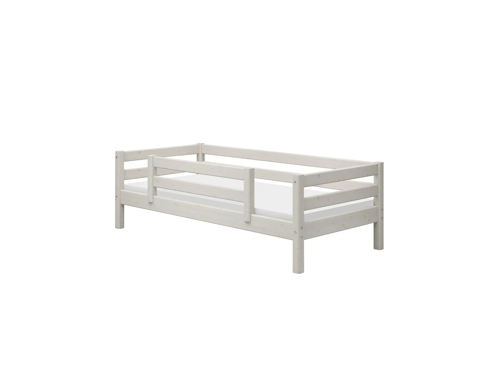 Single Bed with Safety Rail, 90x200 cm, White SINGLE_BED 200 flexa-com.myshopify.com