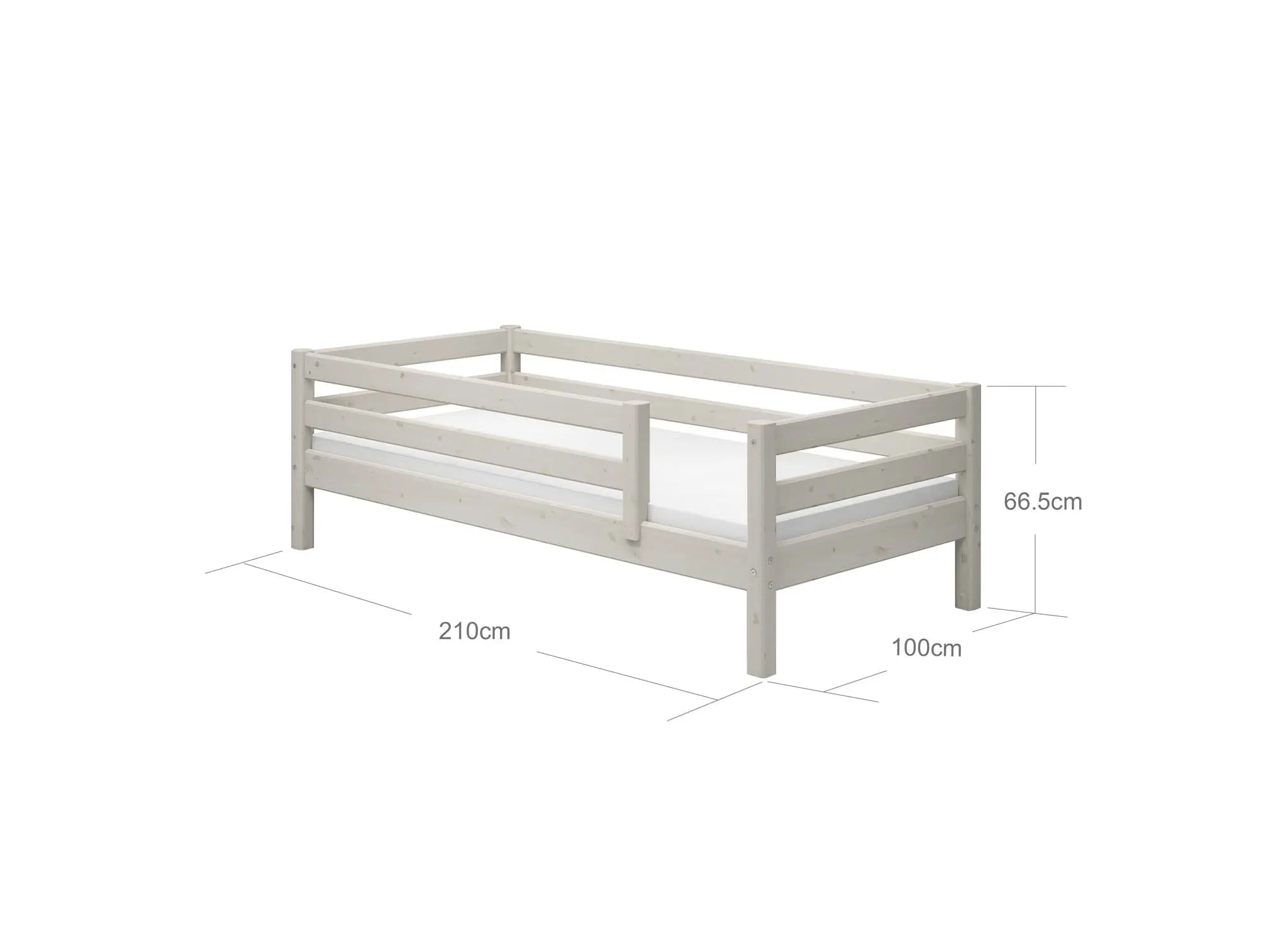 Single Bed with Safety Rail, 90x200 cm, White SINGLE_BED 200 flexa-com.myshopify.com