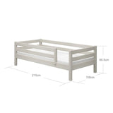 Single Bed with Safety Rail, 90x200 cm, White SINGLE_BED 200 flexa-com.myshopify.com